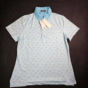HASUMU 42 Foundation Golf Polo Shirt Mens  Large Blue Short Sleeve NWT Rare